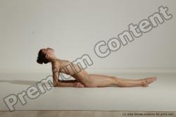 Nude Gymnastic poses Woman White Moving poses Athletic long brown Dynamic poses Pinup